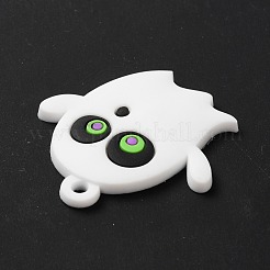 ゴーストPVCペンダント  ハロウィン用  ホワイト  39x37.5x2.5mm  穴：3mm&nbsp;KY-F018-04