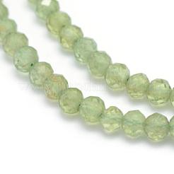 天然石アパタイトビーズ連売り  多面カット  ラウンド  3~3.5mm  穴：0.5mm  約137個/連  15.35インチ（39cm）&nbsp;G-E411-27A-3mm