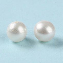天然な培養された淡水パールビーズ  片穴  グレード3 A  ラウンド  ホワイトスモーク  7~7.5mm  穴：0.9mm&nbsp;PEAR-E020-01H