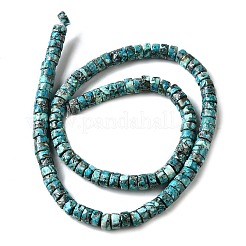 Synthetic Silver Line Turquoise Beads Strands&nbsp;G-L617-F03-3x6mm