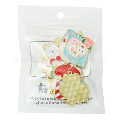 12Pcs 6 Styles Valentine's Day Alloy Enamel Pendants&nbsp;ENAM-FS0002-34