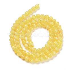 天然蜜蝋ビーズ連売り  ラウンド  きいろ  5.5~6mm  穴：0.7mm  約91個/連  20.28''（51.5センチメートル）&nbsp;G-Z100-A01-6mm