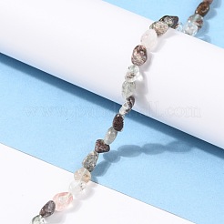 天然石ロドライトクォーツビーズ連売り  ナゲット  タンブルストーン  5~8.5x5.5~7x3.5~4mm  穴：0.7mm  約64個/連  39cm&nbsp;G-G018-66