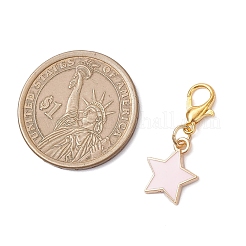 3本合金エナメルペンダントデコレーション  亜鉛合金カニカン付き  スター  ミックスカラー  27.5mm&nbsp;HJEW-JM04175