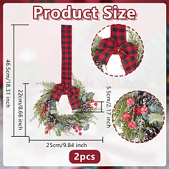 Plastic & Cloth Christmas Wreath&nbsp;AJEW-WH0481-03