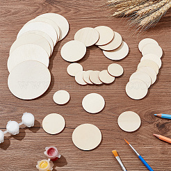 135Pcs 4 Styles Unfinished Wood Discs&nbsp;DIY-HY0001-78