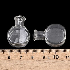 透明なガラスビーズ容器  フラットラウンド  透明  2x1x2.75cm  内径：0.6のCM&nbsp;GLAA-G123-04
