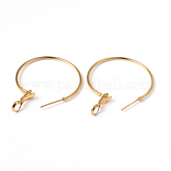 真鍮製フープピアス  ニッケルフリー  真鍮  金色  直径約30mm  厚さ1.2mm&nbsp;EC108-1NFG