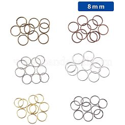 鉄の分割リングセット  ミックスカラー  8x1.4mm  内径約6.6mm  約400個/箱&nbsp;IFIN-PH0001-11-8mm
