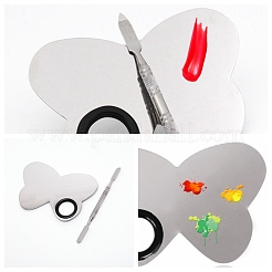Stainless Steel Color Palette and Double Head Spoon Palette Spatulas Stick Rod&nbsp;MRMJ-WH0062-42P