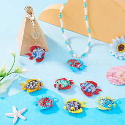 6Pcs 6 Colors Handmade Lampwork Pendants&nbsp;LAMP-TA0002-67C