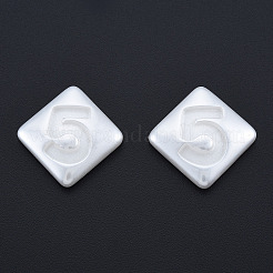 ABSプラスチックパール調カボション  番号5の菱形  乳白色  22x22x5mm&nbsp;KY-N015-26