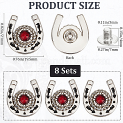 8 Sets Zinc Alloy & Resin Coin Screw Rivet&nbsp;FIND-CP0002-57AS-03