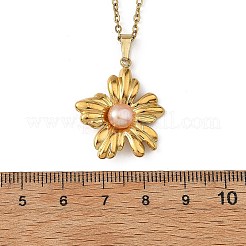 304 Stainless Steel & Natural Pearl Pendant Necklaces&nbsp;NJEW-JN06379