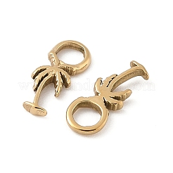 304ステンレススチールチャーム  ココヤシの木  14KGP本金メッキ  12x4.5x1.5mm  穴：3mm&nbsp;STAS-L022-529G