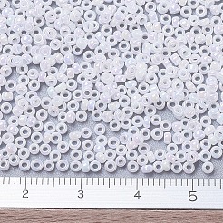 MIYUKIラウンドロカイユビーズ  日本製シードビーズ  11/0  （rr471)ホワイトパールab  2x1.3mm  穴：0.8mm  約50000個/ポンド&nbsp;SEED-G007-RR0471