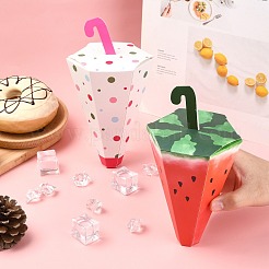 20個 2スタイルの傘紙ピアスキャンディボックス  傘の持ち手付き  ベビーシャワーギフトボックス用  ミックスカラー  9.8x8.5x19cm  10個/スタイル&nbsp;CON-CJ0001-24