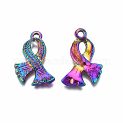 レインボーカラーアロイペンダント  カドミウムフリー＆ニッケルフリー＆鉛フリー  スカーフ  25x16.5x3.5mm  穴：2mm&nbsp;PALLOY-N163-119-NR