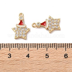 Brass Micro Pave Cubic Zirconia Pendants&nbsp;X1-KK-D420-01G-05