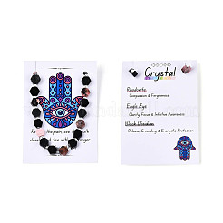 Natural Rhodonite & Eagle Eye & Obsidian Beads Strands&nbsp;G-N358-03A-03