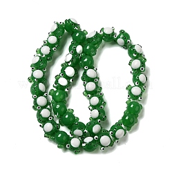 手作りランプワークビーズ連売り  カエル  グリーン  13x15.5x12.5mm  穴：2mm  約20個/連  17.87''（45.4センチメートル）&nbsp;LAMP-Z010-02A