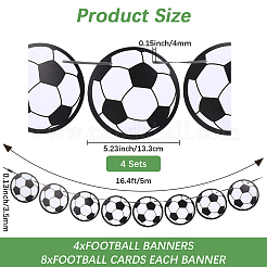 スポーツパーティー装飾紙バナー8枚  サッカー  133x0.5mm&nbsp;AJEW-CN0007-14B