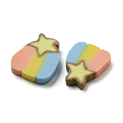 手作り樹脂粘土ビーズ  穴がない  スター  カラフル  9.5x7x2mm  約3333個/500g&nbsp;CLAY-P003-02