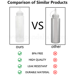 プラスチック製のスクイズボトルと黒板のステッカーラベルキット  キャップのふたをひねって個別に測定  ケチャップ用  ソース  ペイント  ホワイト  6.8x26cm  容量：680ミリリットル  8個/セット&nbsp;TOOL-PH0017-39