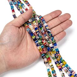 Cube Handmade Millefiori Glass Beads&nbsp;LK-R004-70