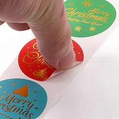 クリスマスをテーマにしたフラットラウンドロールステッカー  粘着紙ギフトタグステッカー  パーティーのために  装飾的なプレゼント  ミックスカラー  カラフル  38x0.1mm  500PCS /ロールについて&nbsp;LS-DIY-B045-17B