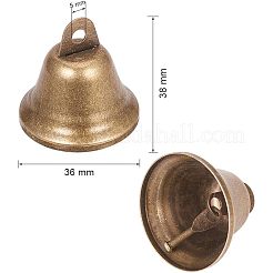 アイアン製ベルペンダント  アンティークブロンズ  38x36mm  穴：5mm&nbsp;IFIN-NB0001-06