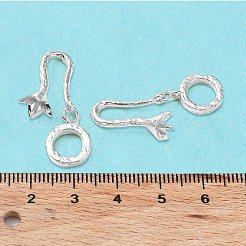 真鍮ヒートンキャップペンダント  片穴パーツ用  ニッケルフリー  銀  31.5mm  穴：1mm  ピン：0.9mm&nbsp;KK-A189-04S