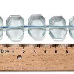 合成クォーツビーズ連売り  ガラスビーズ  多面カット  長方形  20.5~22.5x15.5~16.5x6.5~7.5mm  穴：1.6mm  約21個/連  15.12~15.28''（38.4~38.8センチメートル）&nbsp;G-H078-B16-01