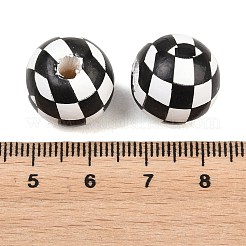 Printed Wood European Beads&nbsp;WOOD-G029-04