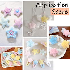 50Pcs 10 Colors Single Face Wool Fibre Cabochons&nbsp;FIND-SC0020-32