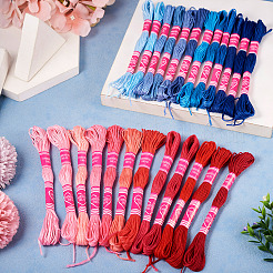 2 Sets 2 Styles Gradient Color 8-Ply Polycotton(Polyester Cotton Embroidery Floss&nbsp;OCOR-TA0001-75