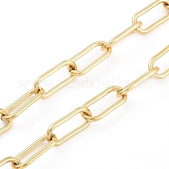 PVD Vacuum Plating 304 Stainless Steel Paperclip Chains&nbsp;CHS-D027-02G