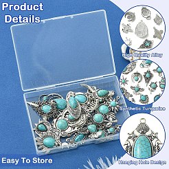 15Pcs 15 Styles Synthetic Turquoise Pendants&nbsp;FIND-YW0006-28