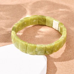 Natural Lemon Jade Faceted Beaded Stretch Bracelets for Women&nbsp;BJEW-K251-08B