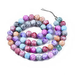 Opaque Baking Paint Crackle Glass Beads Strands&nbsp;EGLA-S174-33J