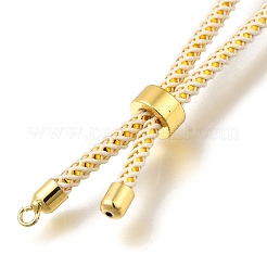 Braided Cotton Cord Slider Bracelet Making&nbsp;MAK-R001-01G-17