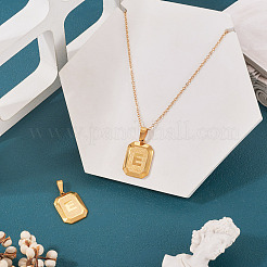 1Pc Stainless Steel Rectangle with Letter Pendants&nbsp;NJEW-TA0001-22E