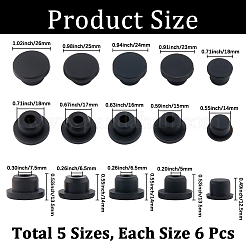 30Pcs 5 Styles Silicone Hole Plugs&nbsp;AJEW-GF0011-63E