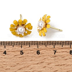 Brass Enamel Stud Earrings&nbsp;KK-CBA8324-27G-02