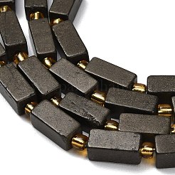天然ゴールドパイライト/ゴールデンパイライトビーズ連売り  直方体の  シードビーズで  13x6x6mm  穴：1.2mm  約12個/連  7.68''（19.5センチメートル）&nbsp;G-F833-C01-01