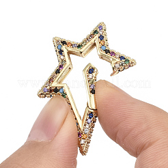 Brass Micro Pave Cubic Zirconia Spring Gate Rings&nbsp;ZIRC-S066-034A-NF