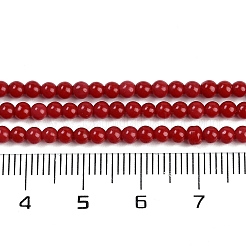 合成サンゴビーズ連売り  ラウンド  ファイヤーブリック  3mm  穴：0.8mm  約148個/連  16.46''（41.8センチメートル）&nbsp;CORA-M003-01