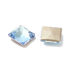 ガラスラインストーンカボション  ポイントバック＆バックメッキ  多面カット  正方形  光azore  7x7x3mm&nbsp;RGLA-P037-06B-D202