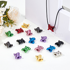 18色亜鉛合金ビーズ9個  ツイスト  ミックスカラー  17x14x9.5mm  穴：4.5mm  2個/カラー&nbsp;FIND-FH0010-33