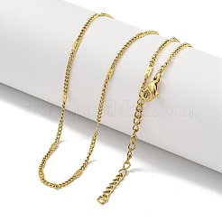 Ion Plating(IP) 304 Stainless Steel Curb Chain Necklaces&nbsp;NJEW-R266-03G